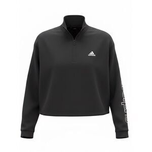 Adidas Women’s Fleece Cropped Logo Sweatshirt. Size: Medium/Large Color: Blk/Wh